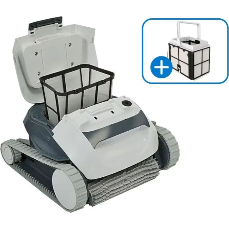 Dolphin E10 Poolroboter mit zusätzlichem Filterkorb fein, effizienter Poolreiniger mit PVC-Bürste und 1,5 Stunden Reinigungsprogramm