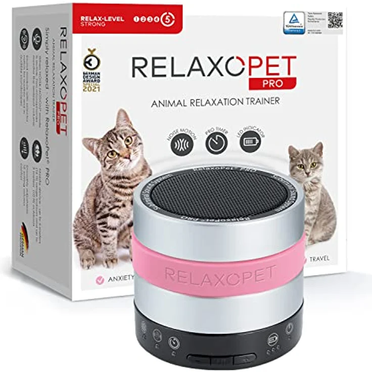 RelaxoPet Pro, Tierentspannungs-Trainer, Beruhigung für Katzen, hochfrequente Klangwelten zur Entspannung, TÜV Zertifiziert, Bekannt aus 'Die Höhle der Löwen', rosa - Preisvergleich – Bild 1