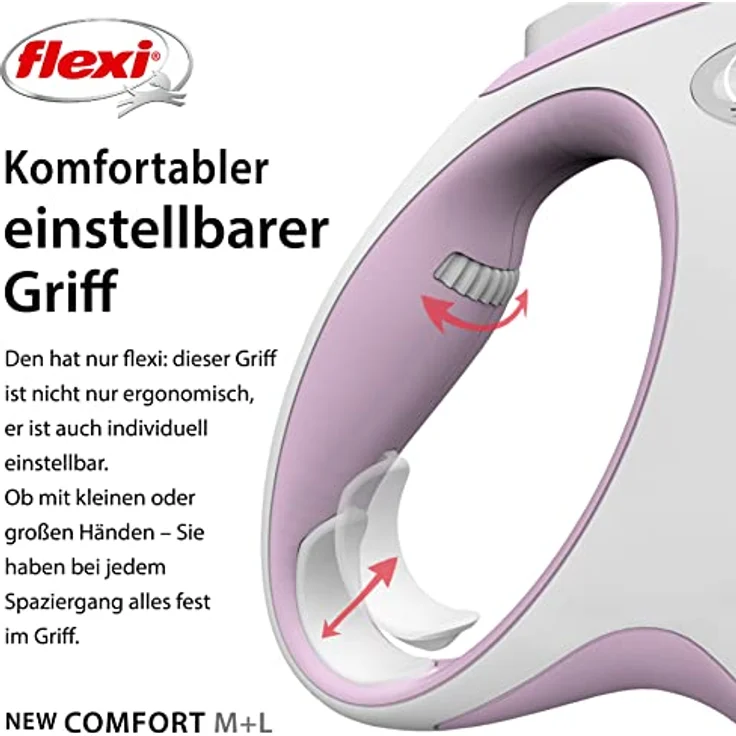 flexi Rollleine New Comfort - Rosa - M - 5 m, blau, M (1er Pack) – Bild 4