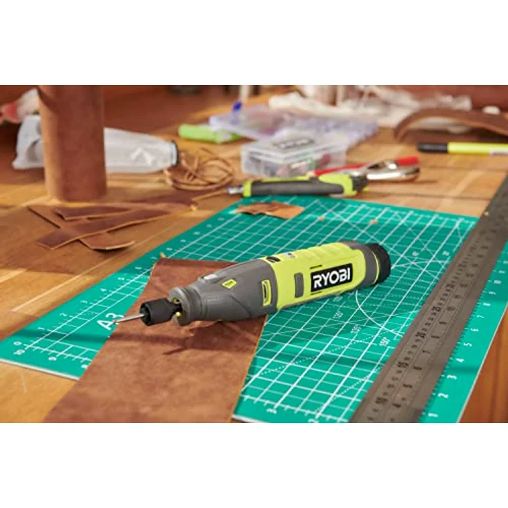 RYOBI - 4 V Mini-Multifunktionswerkzeug RRT4-120GA15-5000-25.000 U/min - werkzeugloser Zubehörwechsel - USB C Kabel - Lieferung mit 15 Zubehörteilen – Bild 2