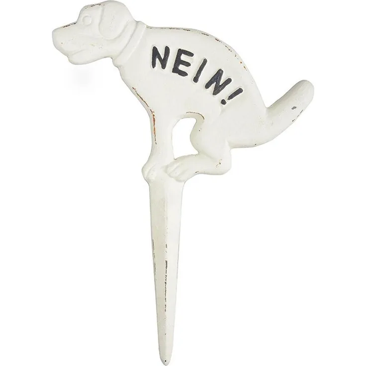 Esschert Design Hinweisschild NEIN! Hund antik weiß HB18