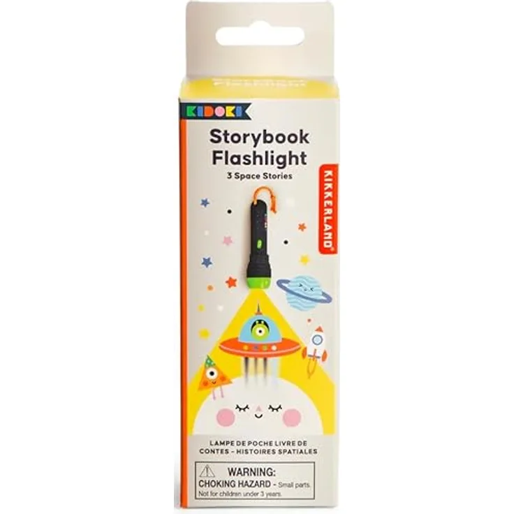 Kikkerland Taschenlampe Space Storybook, 11.60 cm mit Weltraum-inspirierenden Geschichten