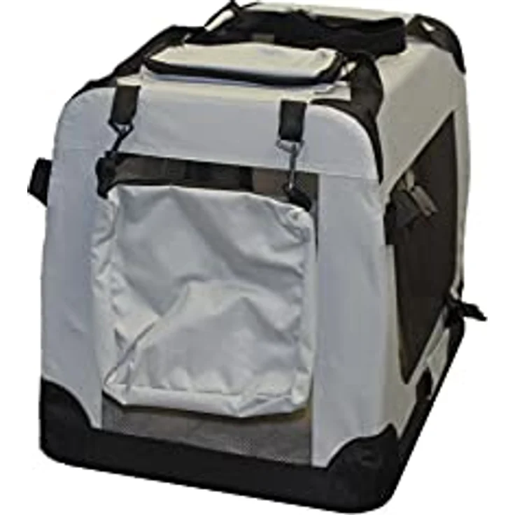 walexo Faltbare Hundebox Hundetransportbox Katzentransportbox Katzenbox (GRAU, S) - Robuster Stahlrohrrahmen und Oxford Gewebe, 3 Türen, Platzsparend verstaubar – Bild 4