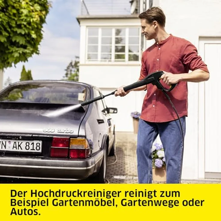 Kärcher Hochdruckreiniger K 4 FJ Home, 6 m Hochdruckschlauch, Vario Power-Strahlrohr und Dreckfräser, inkl. Flächenreiniger T 5 und 1 l Reinigungsmittel – Bild 2