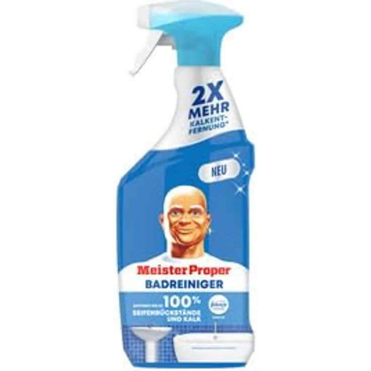 MEISTER PROPER Febreze Frische Badreiniger, 800 ml, effektiver Sanitärreiniger gegen Seifenrückstände und Kalk, Flasche aus 75 % recyceltem Plastik