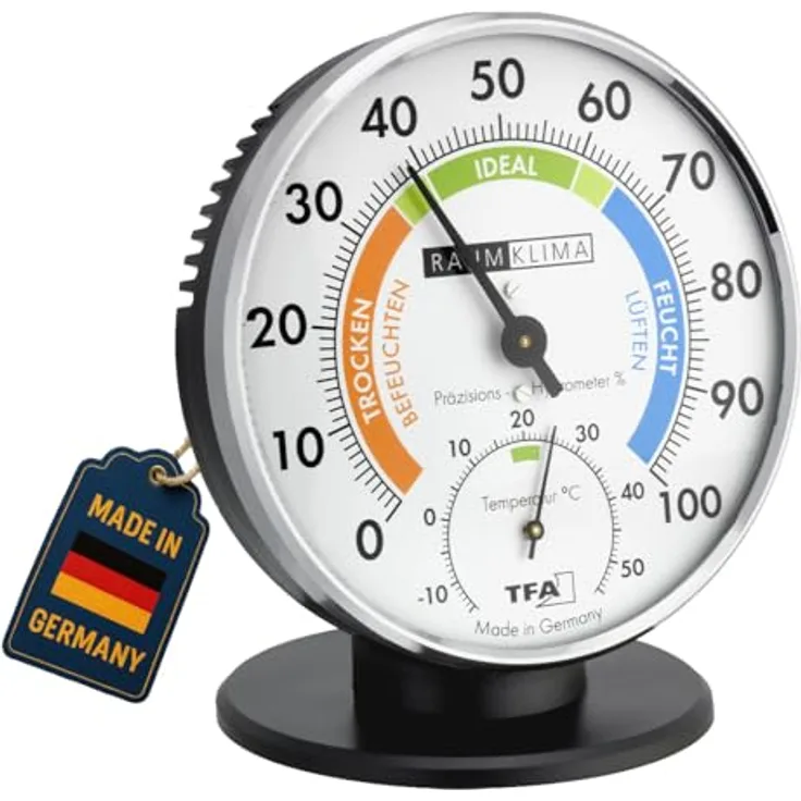 TFA 45.2033 Analoges Thermo-Hygrometer mit Metallring