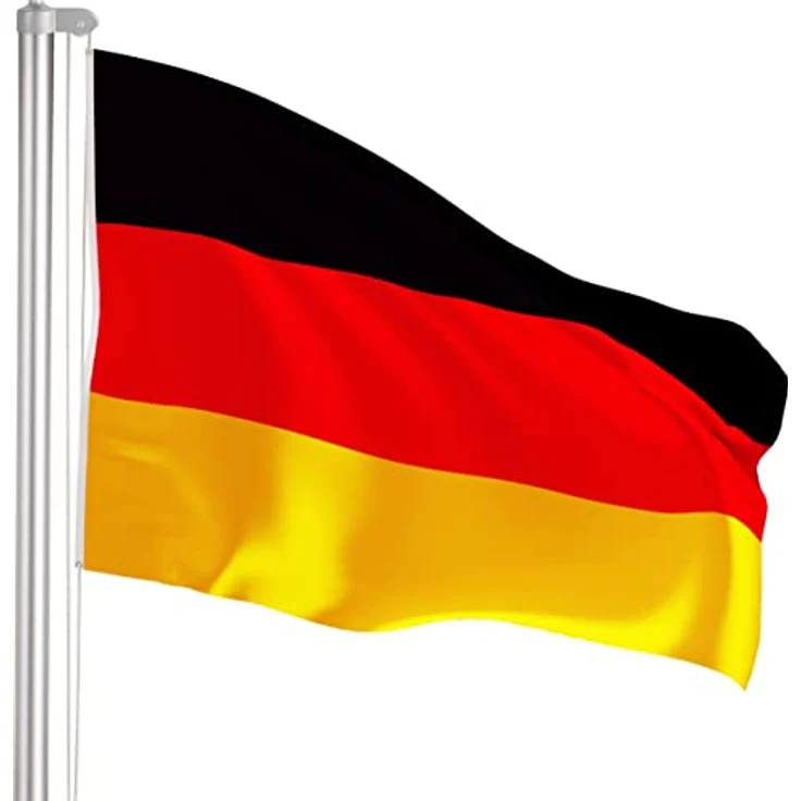 Fahnenmast inklusive Flagge 150 x 90 cm und Bodenhülse - Flaggenmast mit Fahne – Bild 2