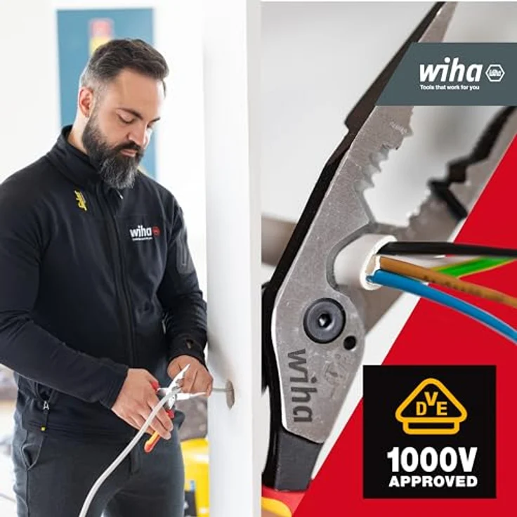 Wiha Multifunktionszange für Elektriker 8in1 I Crimpen, Abisolieren, Schneiden, Greifen, Entgraten, Biegen, Verschrauben, Schrauben schneiden (45705) – Bild 4