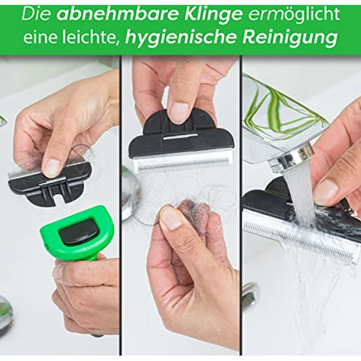 Fino Pet Katzenbürste Größe S speziell für kleine und mittlere Katzen bis 4 KG, für Kurzhaar und Langhaar Katzen, Fellpflege, Pflegewerkzeug als Zubehör, Unterfellbürste Katze, Flohkamm – Bild 4