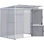 KGT Gewächshaus Jasmin II, BxTxH: 227 x 153 x 212 cm, 6 mm Wandstärke, Pultdach-Gewächshaus in Silber