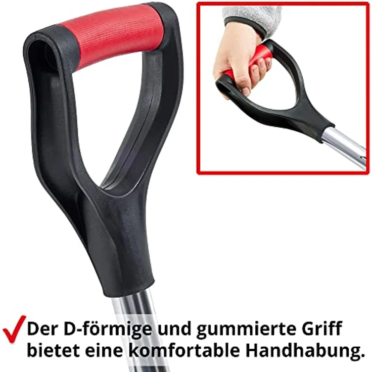 HECHT Schneeschaufel 465 AL, Aluminium Schneeschieber mit 46 cm Arbeitsbreite und ergonomischem Griff – Bild 4