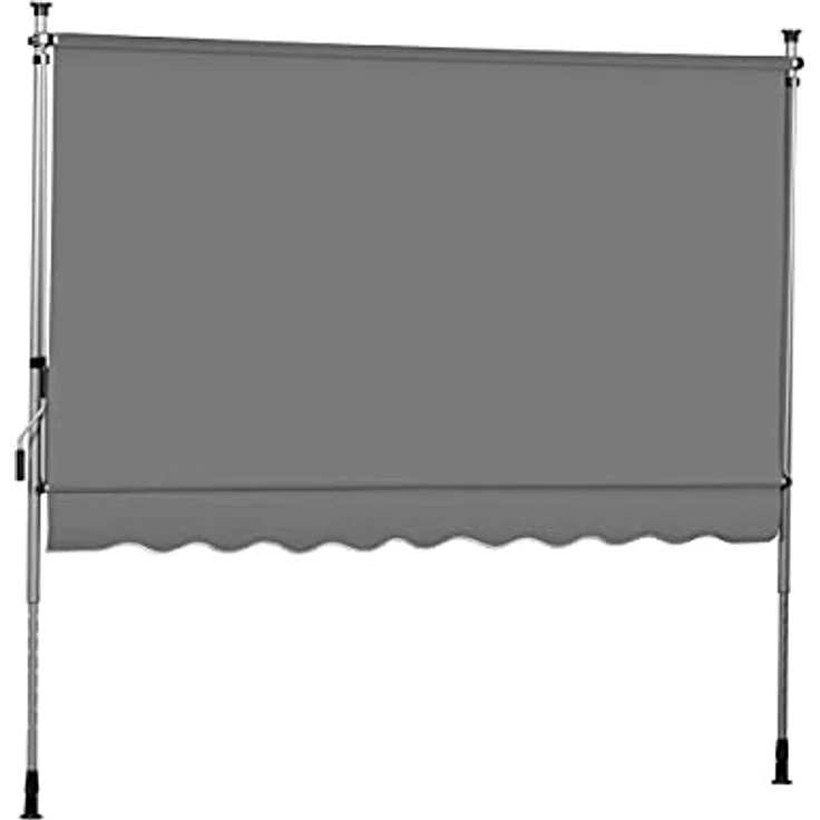Ventanara® Klemmmarkise anthrazit Balkonmarkise Markise Spannmarkise Sonnenschutz (250 x 130 cm/Grau) - Preisvergleich – Bild 2
