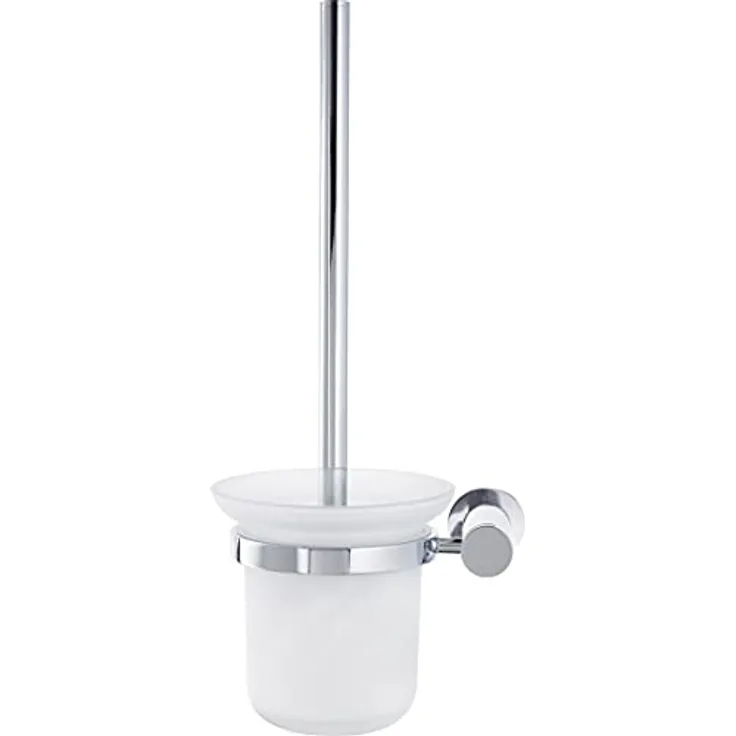 Duravit Bürstengarnitur D-Code, WC-Bürstenhalter Wandmontage, Toilettenbürste, Klobürste, Chrom, 154x154x342 mm