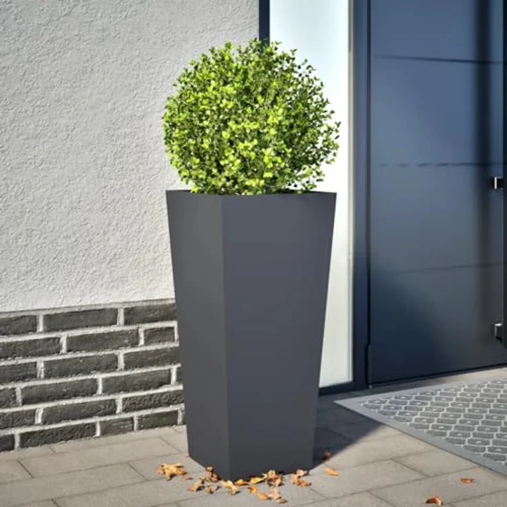 vidaXL Pflanzkübel Anthrazit 35x35x75 cm Stahl - Rostbeständig, Viel Platz, Unkraut- und Schädlingsschutz – Bild 2