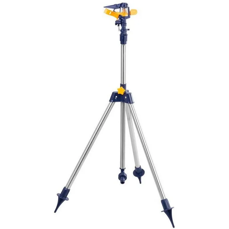PROREGAL® Bewässerungssystem Gartensprenger, Impulse Sprinkler, PVC, teleskopierbarer Metallständer 500-800 mm