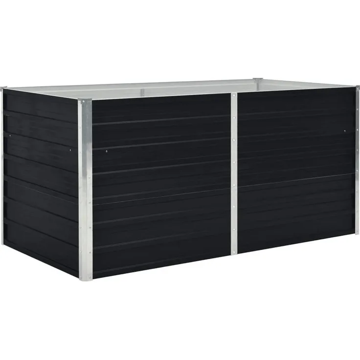 DOTMALL Hochbeet Gartenbeet rechteckig 160x80x45 cm Verzinkter Stahl, Anthrazit Finish, Sicherheitskanten