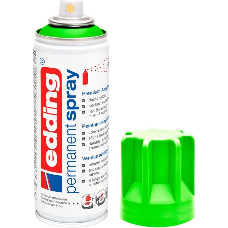 edding Sprühfarbe 5200, 200 ml, Permanentspray in Seidenmatt für glasierte Oberflächen, wasserfest und lichtecht