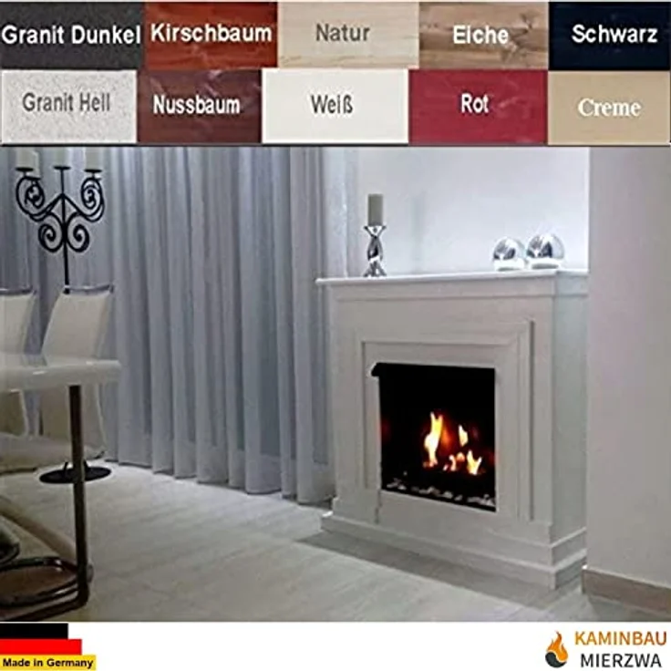 Kaminbau Mierzwa Gelkamin Ethanolkamin Kaminofen Berlin Deluxe - Granit Dunkel - Made in Germany, Kein Schornstein notwendig, Umweltfreundliches Ethanol – Bild 3