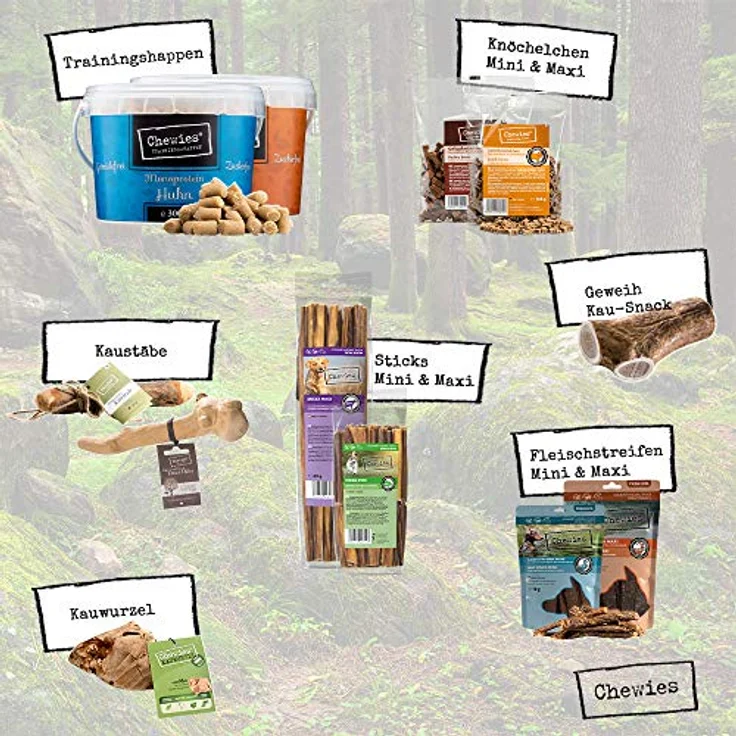 Chewies Kauknochen Hunde-Spielzeug aus Olivenholz für Hunde - 100 % natürliches Hundezubehör risikoarm & langlebig - Größe L: Für Hunde bis 30 kg Körpergewicht – Bild 5