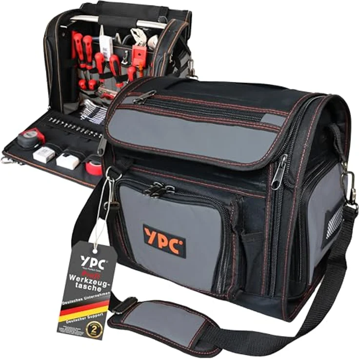 YPC Foreman Werkzeugtasche XL – Wasserfest, Reißfest, 20 kg Tragkraft, Grau-Schwarz – Bild 1