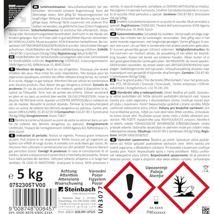 Steinbach Poolpflege Starter-Set, Kristallklar flüssig + Total Blue, langsamlöslich 20g, effektive Reinigung und Wartung für sauberes Poolwasser – Bild 7