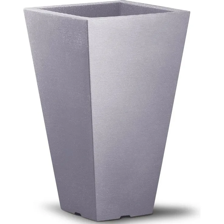 Deuba Pflanzkübel Capri, 40L wetterfest, Kunststoff für Indoor und Outdoor, anthrazit/grau