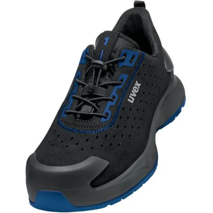 Uvex 1 x-craft Sicherheitsschuh Halbschuhe S1, sportlich und atmungsaktiv, schwarz/blau, Größe 43