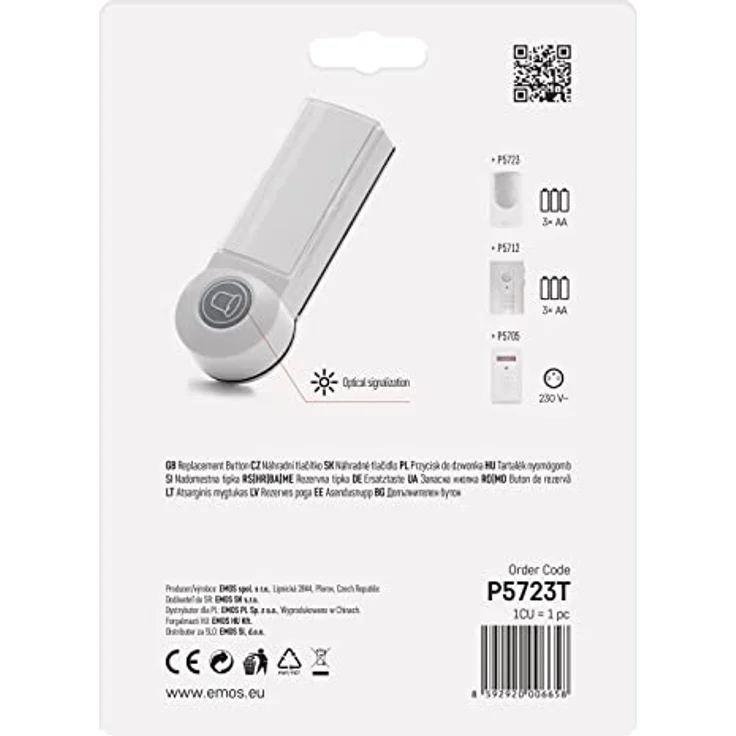 EMOS P5723T wasserdichte Ersatz-Klingeltaste, Zusatztaster in Weiß, max. Reichweite 100 Meter, batteriebetrieben, Self-Learning Funktion, IP44, 3 V – Bild 5