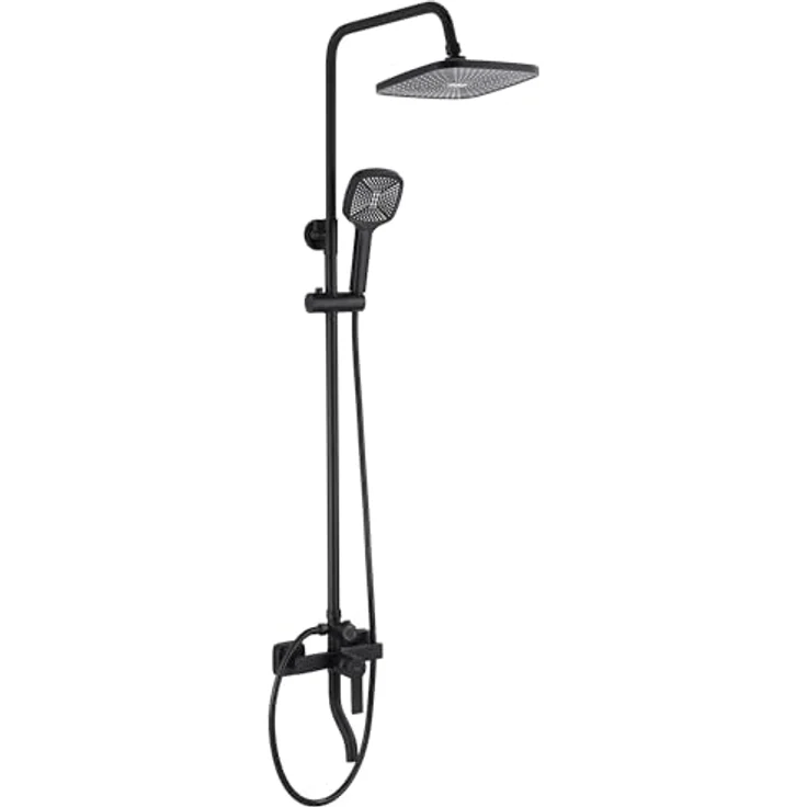 wohnwerk.idee Duschsystem Design Duscharmatur mit Regenbrause und Handbrause, Kupfer matt, komfortabler Einhebelmischer – Bild 4