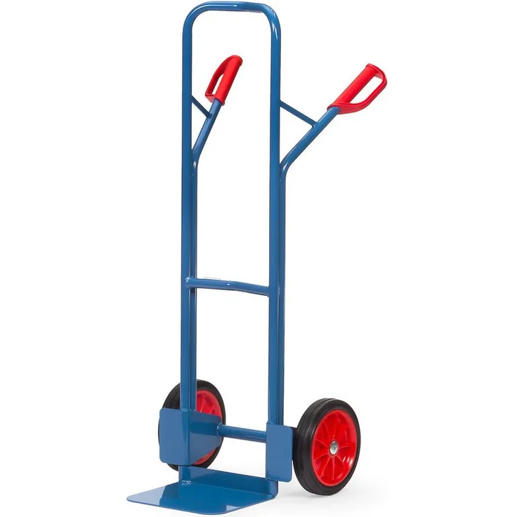FETRA Sackkarre Stapelkarre B1325V, Stahlrohr-Konstruktion, pulverbeschichtet in blau, mit anschraubbarer Stahlblechschaufel und Vollgummirädern