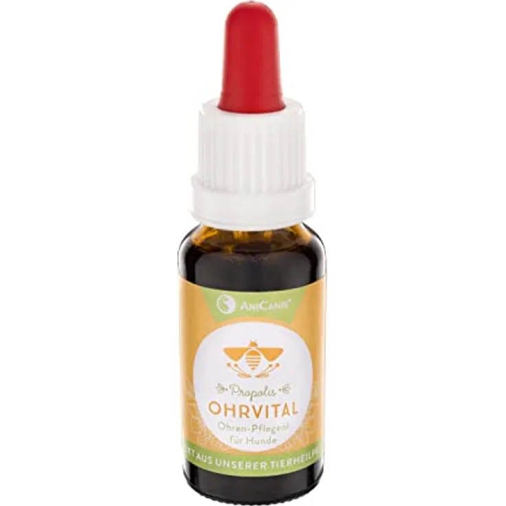 AniCanis Ohrvital Ohrenpflegetropfen - Ohrentropfen für Hunde - mit Propolis und Bio Ölen - vom Tierheilpraktiker - 20ml