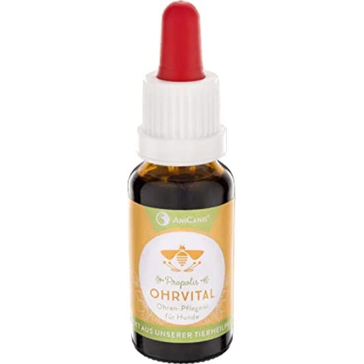 AniCanis Ohrvital Ohrenpflegetropfen - Ohrentropfen für Hunde - mit Propolis und Bio Ölen - vom Tierheilpraktiker - 20ml – Bild 1