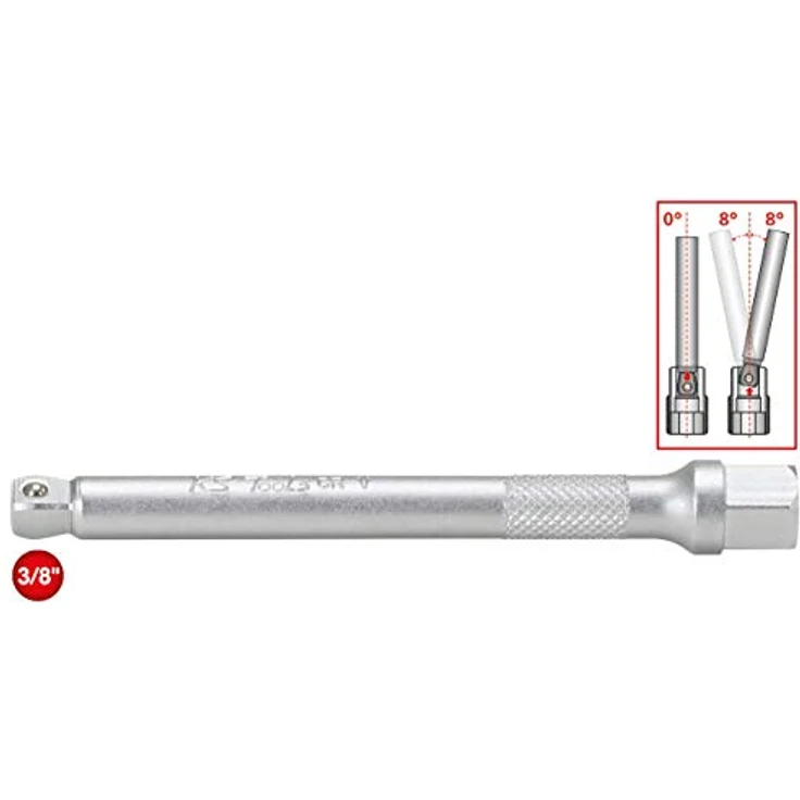 BRILLIANT TOOLS KS TOOLS 3/8" Kipp-Verlängerung, 300mm mit Innenvierkant nach DIN 3120, Kugelarretierung und matt satiniertem Finish – Bild 2