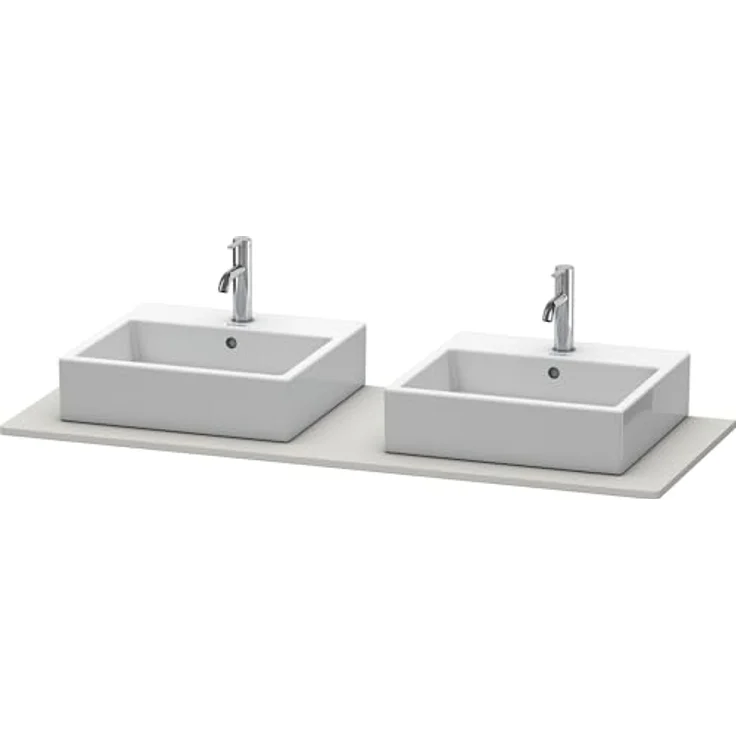 Duravit XSquare Konsole 063G, 1400x550 mm, 2 Ausschnitte, Betongrau Matt – Bild 2