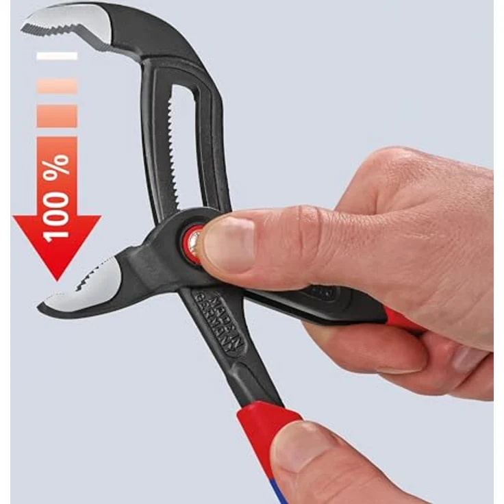 KNIPEX 87 21 300 Cobra QuickSet Hightech-Wasserpumpenzange mit rutschhemmendem Kunststoff überzogen grau atramentiert 300 mm – Bild 4