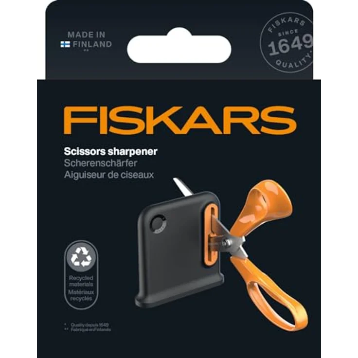 Fiskars Scherenschärfer, Ergonomisches Design für rechtshändige Küchenscheren, Schwarz/Orange, 55% recycelte Materialien, 80% recyceltes ABS-Gehäuse, Art.-Nr.: 1081190 – Bild 5
