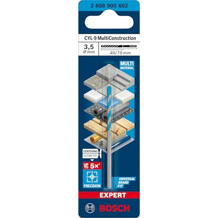 Bosch CYL-9 MultiConstruction 2608900602, Mehrzweckbohrer mit 3.5 mm Durchmesser, präzises Bohren für verschiedene Materialien – Bild 2