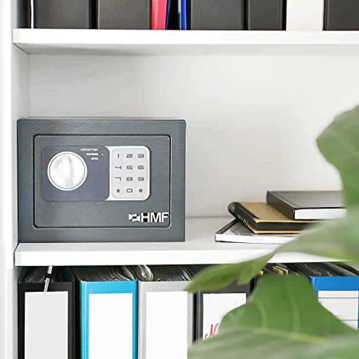 HMF 46126-11 Safe Tresor klein mit Zahlenschloss, Möbeltresor | 23 x 17 x 17 cm | Anthrazit – Bild 5