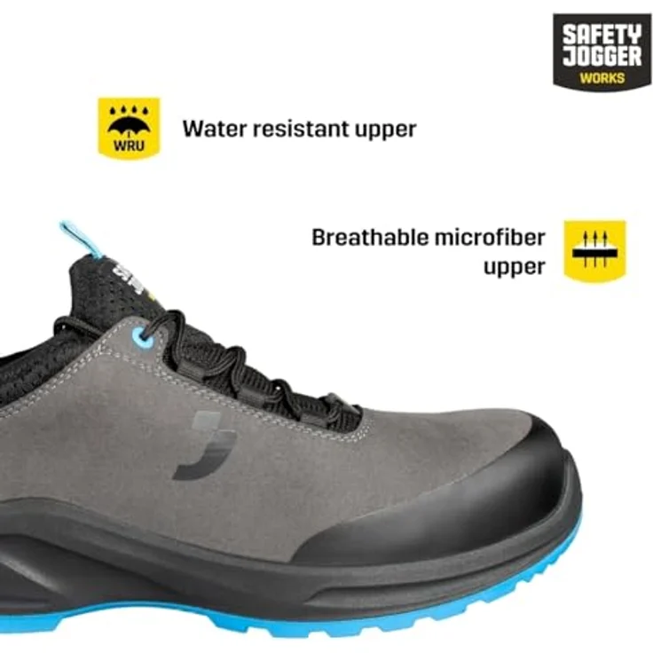 SafetyJogger Modulo Sicherheitsschuhe, grau/blau, rutschfest, atmungsaktiv, ESD, vegan – Bild 2