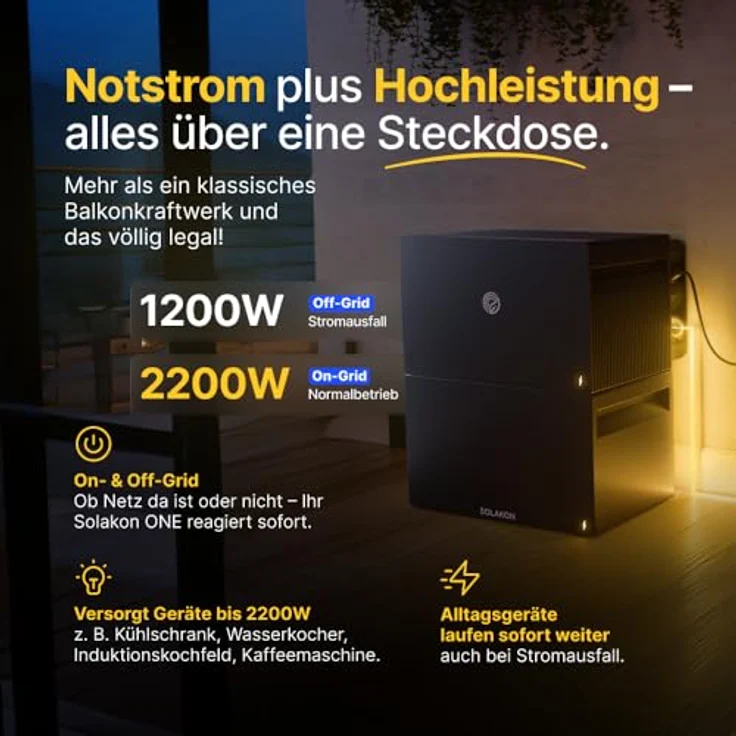 Solakon ONE All-in-One Balkonkraftwerk Speicher mit 2,11 kWh Kapazität, 2600W über 4 MPPTs, KI-Funktionen, Nulleinspeisung, einheitlichem App-Ökosystem, Plug & Play – Bild 4