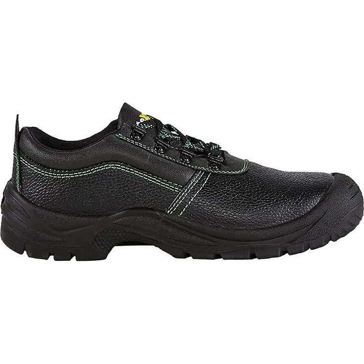 teXXor Auxerre S3 Sicherheitsschuh, robuster Rindleder-Schutzschuh mit Stahl-Zehenschutzkappe, grün/schwarz