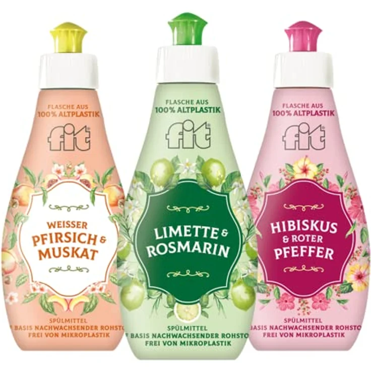 FIT fit Spülmittel Hibiskus & roter Pfeffer, 400ml Geschirrspülmittel mit hoher Spülkraft und hautverträglicher Formel – Bild 3