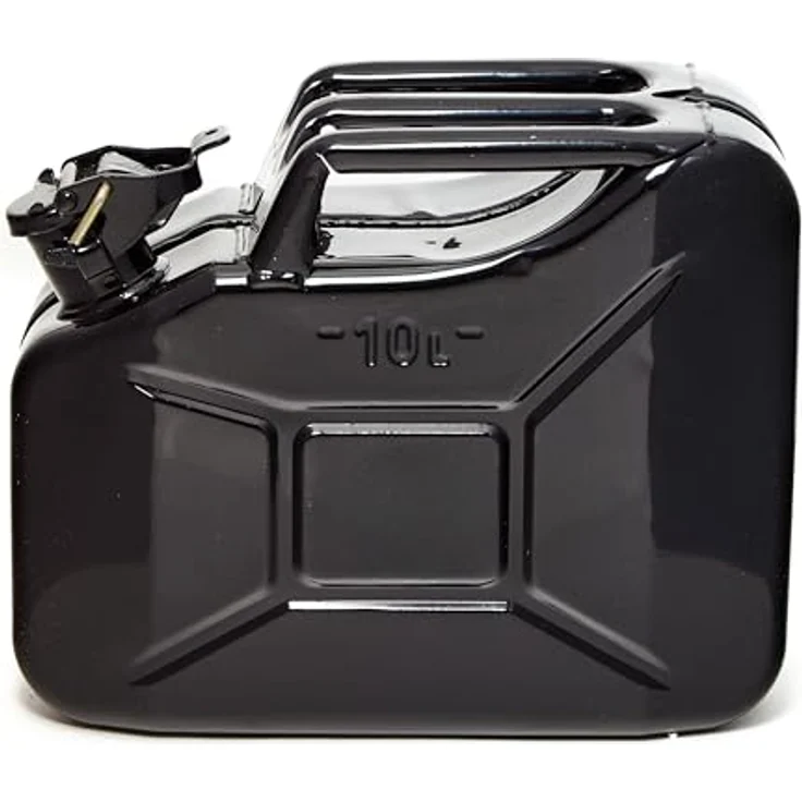 BW® Benzinkanister Metall 10L, schwarzer Kraftstoffkanister RAL 9005, TÜV-geprüft, UN-zugelassen, 0,9mm Stahl für Benzin, Diesel, E10 und 2-Takt, Made in Europe – Bild 4