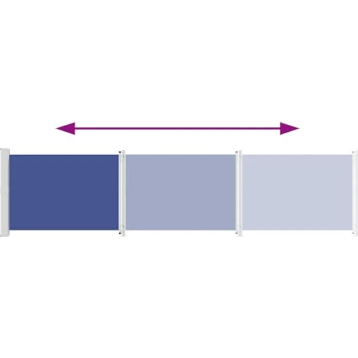 vidaXL Markise Seitenmarkise Ausziehbar 140x600 cm Blau, UV-beständig und wasserfest – Bild 8