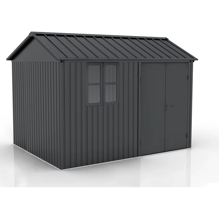 Sonstige Gerätehaus Aluminium Garden Shed 291 x 231 cm, Anthrazit, 7,29 m² Grundfläche, Abschließbare Tür