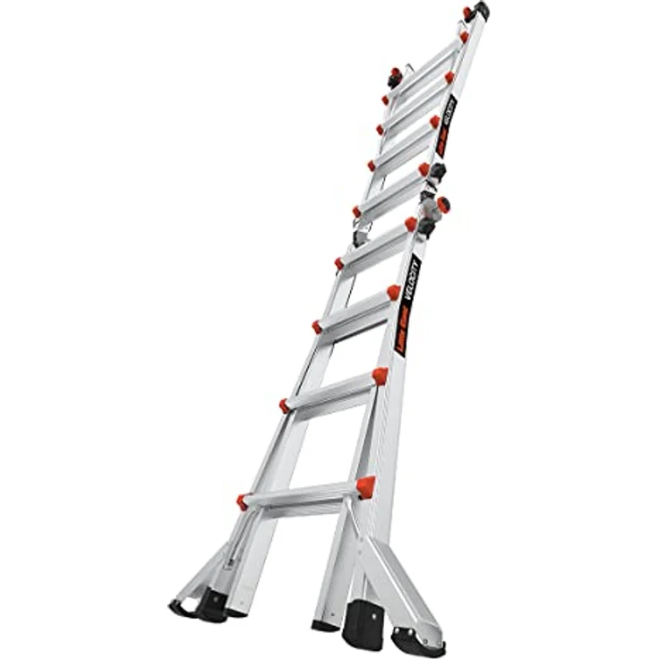 Little Giant Geschwindigkeit M 17 Aluminium Leiter, multifunktional mit Rock Lock Einstellern und Tip & Glide Rädern, silber – Bild 3