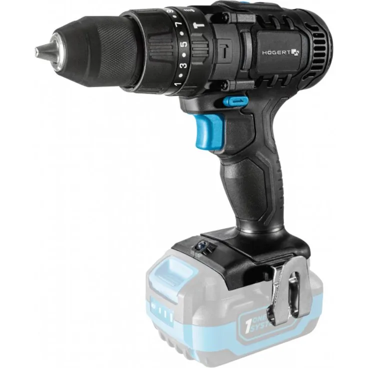 Högert Akku-Schlagbohrmaschine 18V Ht2E221-0Pd, Bohrmaschine mit 50 Nm Drehmoment und Schnellspann-Werkzeugaufnahme