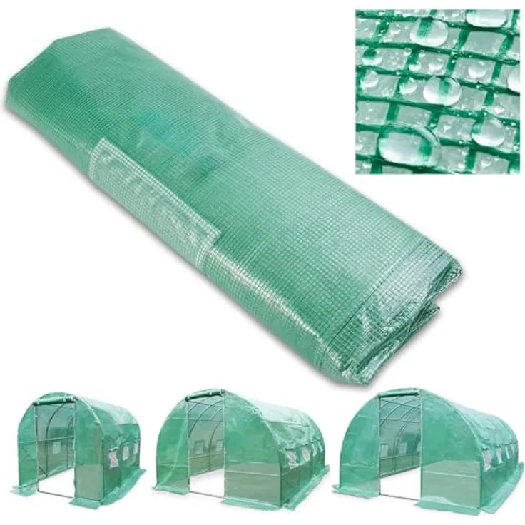 TOM Folien Gewächshaus Folie GH-601, Ersatzfolie für GH-600, 175 g/m², wetterfest, UV-beständig, Polypropylen Gewebe