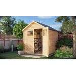 Alpholz Gerätehaus Alisha aus Fichten-Holz | Gartenhaus mit 14mm Wandstärke | Holzhaus inklusive Montagematerial | Geräteschuppen Größe: 202 x 131 cm | Satteldach