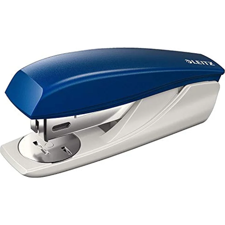 Leitz NeXXt Kleiner Bürotacker aus Metall, Für 25 Blatt, mit Oberlademechnanik und Nachfüllanzeige, Inkl. Heftklammern, blau, 55010035 – Bild 1